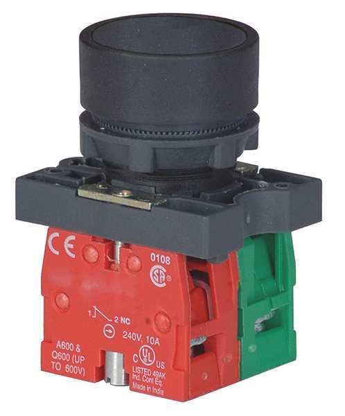 Non-Illuminated Push Button, 22 mm, 1NO/1NC, Black
