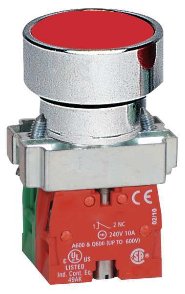 Non-Illuminated Push Button, 22 mm, 1NO/1NC, Red