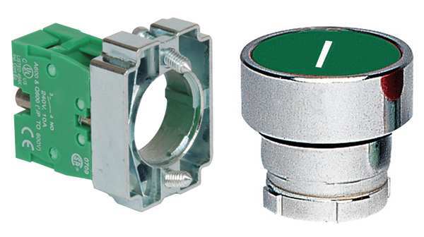 Non-Illuminated Push Button, 22 mm, 1NO, Green