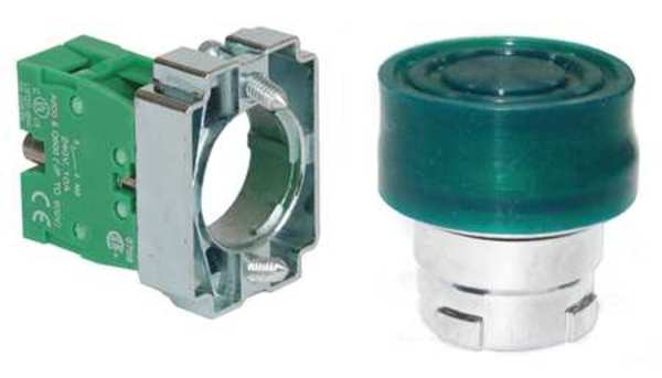 Non-Illuminated Push Button, 22 mm, 1NO, Green