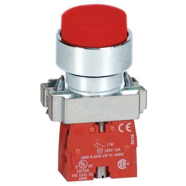 Non-Illuminated Push Button, 22 mm, 1NC, Red