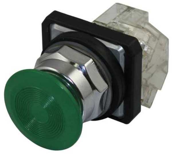 Non-Illuminated Push Button, 30 mm, 1NC, Green