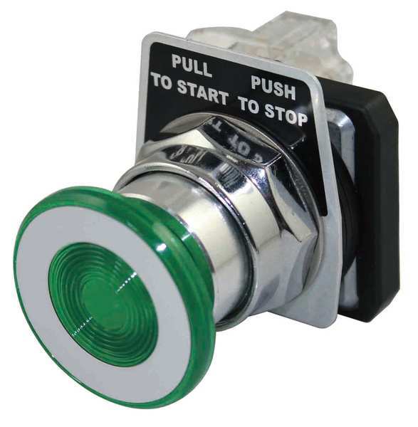 Non-Illuminated Push Button, 30 mm, 1NO/1NC, Green
