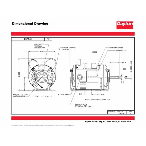MTR, CS/CR, ODP, 1/4HP, 1725, 48Z, EFF 68.5