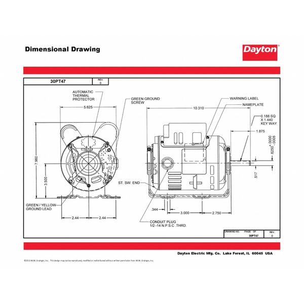 MTR, CS/CR, ODP, 1/4 HP, 1725, 56, EFF 68.5