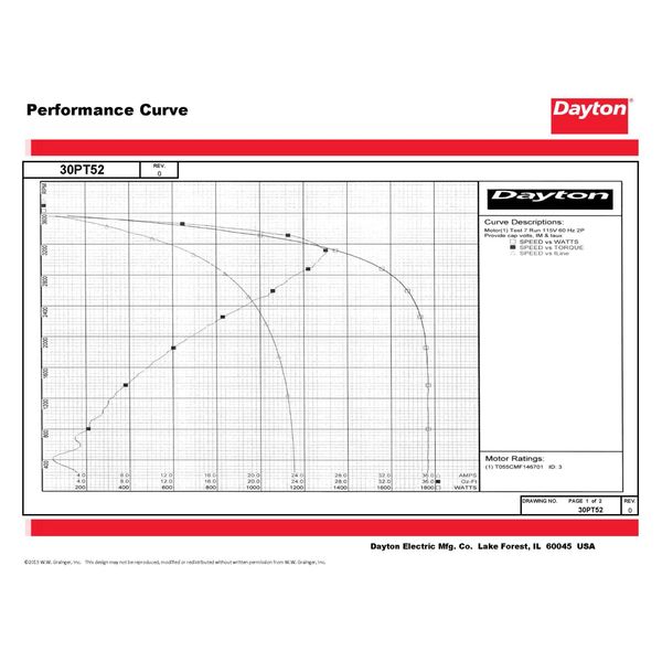 MTR, CS/CR, ODP, 1/3 HP, 3450, 48Z, EFF 70.5