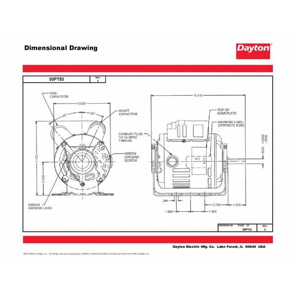 MTR, CS/CR, ODP, 1/3 HP, 1725, 56, EFF 72.4