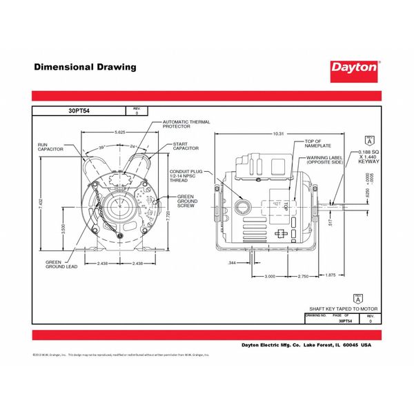 MTR, CS/CR, ODP, 1/3 HP, 1725, 56, EFF 72.4