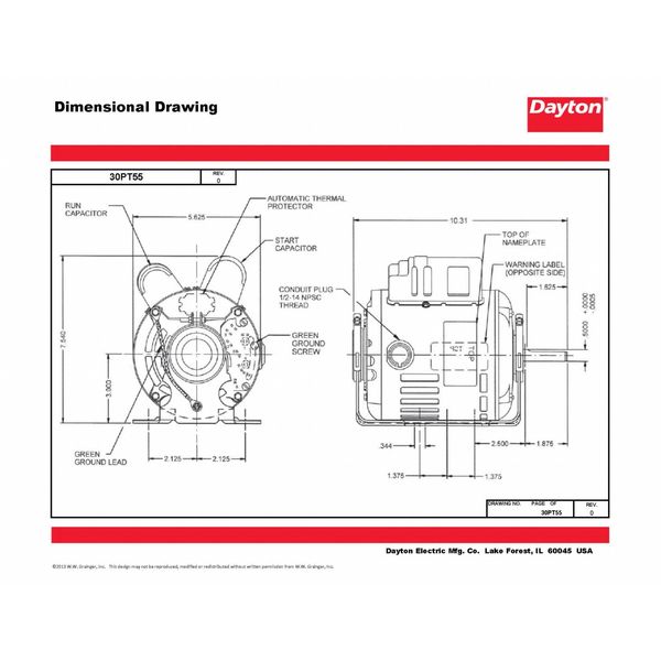 MTR, CS/CR, ODP, 1/3 HP, 1725, 48Z, EFF 72.4