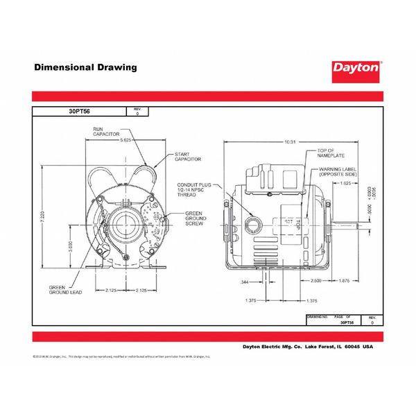 MTR, CS/CR, ODP, 1/3 HP, 1725, 48Z, EFF 72.4