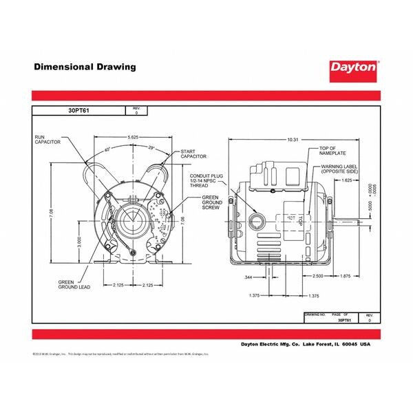 MTR, CS/CR, ODP, 1/2 HP, 3450, 48Z, EFF 72.4