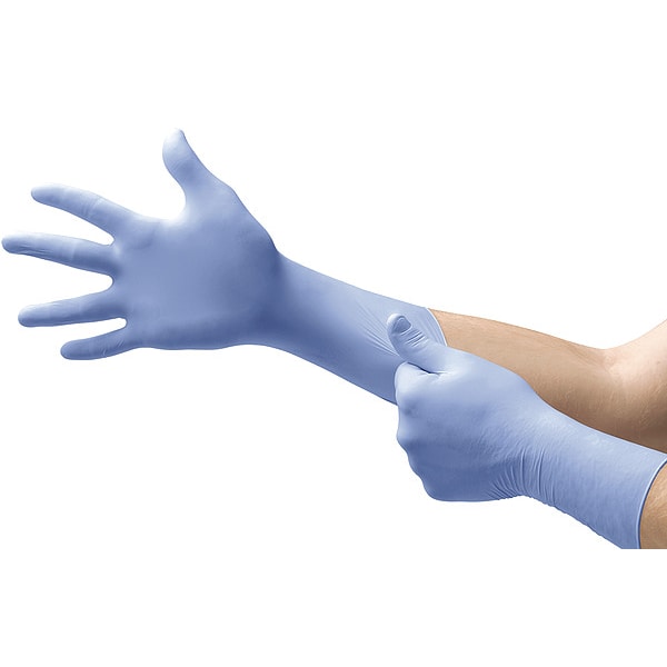 Exam Gloves with Textured Fingertips, Nitrile, Powder Free, Blue, XL, 50 PK