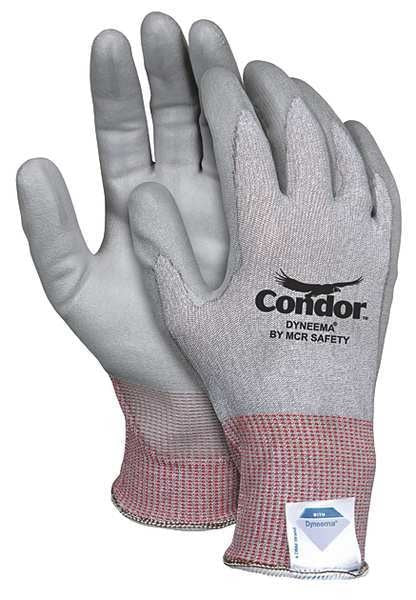 Cut Resistant Coated Gloves, 2 Cut Level, Polyurethane, L, 1 PR