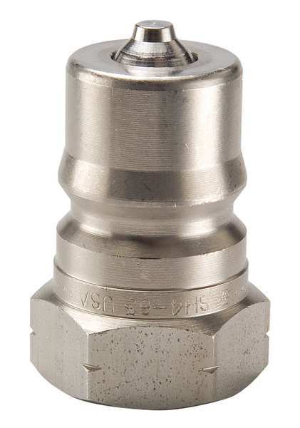 Hydraulic Quick Connect Hose Coupling, 303 Stainless Steel Body, Ball Lock, 1