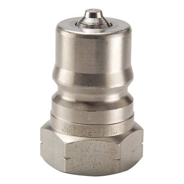 Hydraulic Quick Connect Hose Coupling, 303 Stainless Steel Body, Sleeve Lock, 1/8