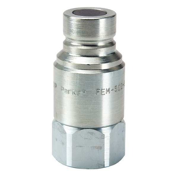 Hydraulic Quick Connect Hose Coupling, Steel Body, Push-to-Connect Lock, 9/16