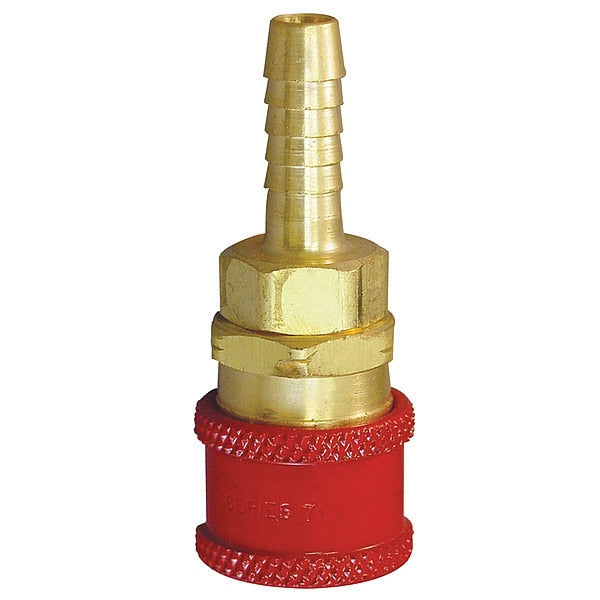 Coupler Body, Hose Barb, 1/4, Brass
