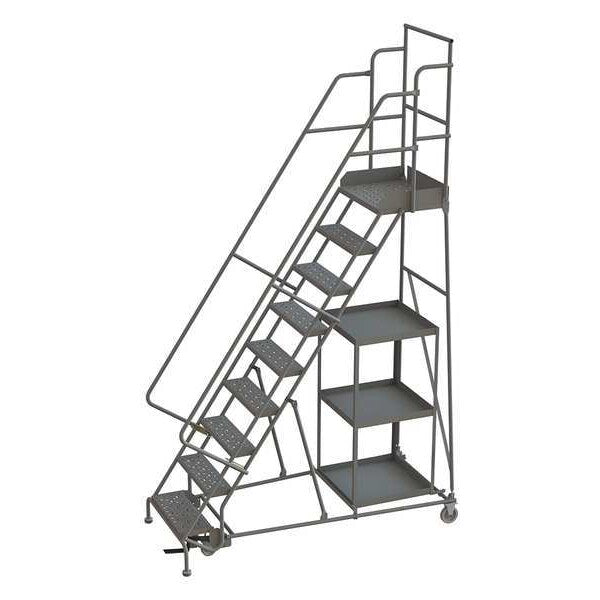 126 in H Steel Stock Picking Rolling Ladder, 9 Steps