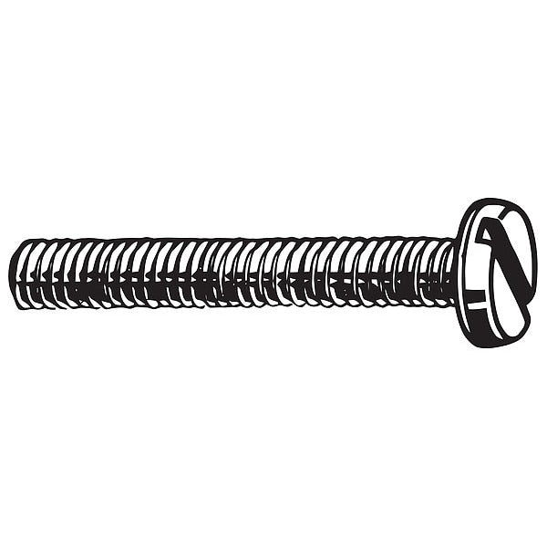 #10-32 x 1/2 in Slotted Pan Machine Screw, Zinc Plated Steel, 100 PK