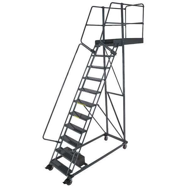 152 in H Steel Cantilever Rolling Ladder, 11 Steps
