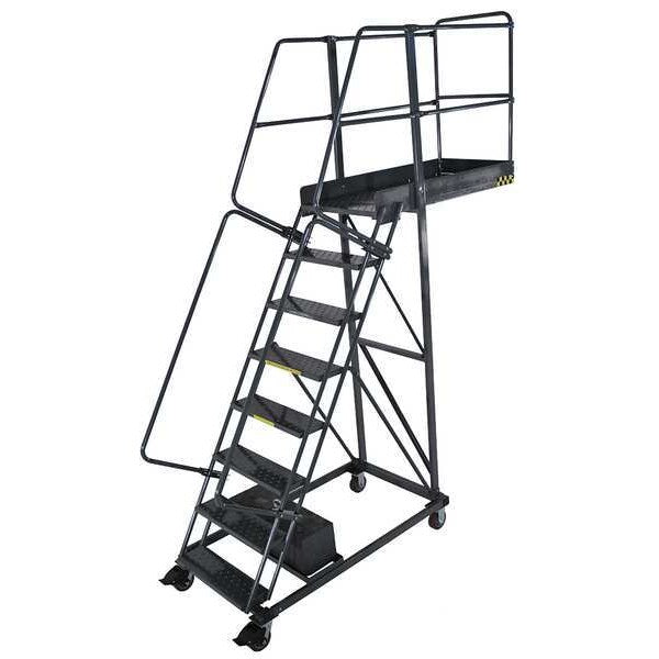 122 in H Steel Cantilever Rolling Ladder, 8 Steps