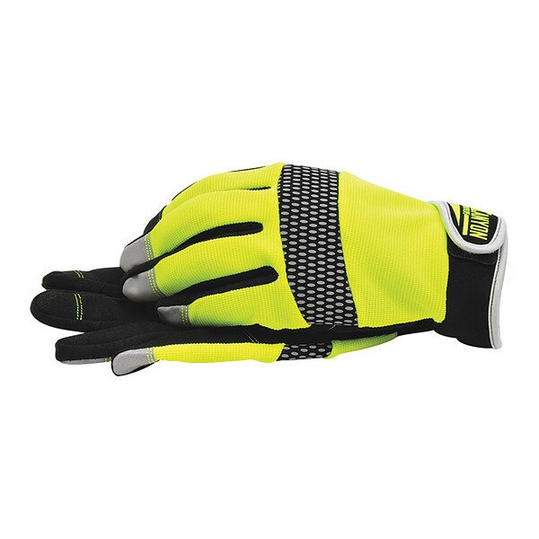 Gloves, Synthetc Leather Palm, Hi Vsblty, L