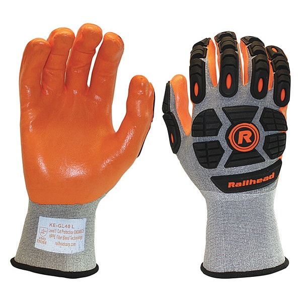 Cut Resistant Impact Coated Gloves, A3 Cut Level, Nitrile, 2XL, 1 PR
