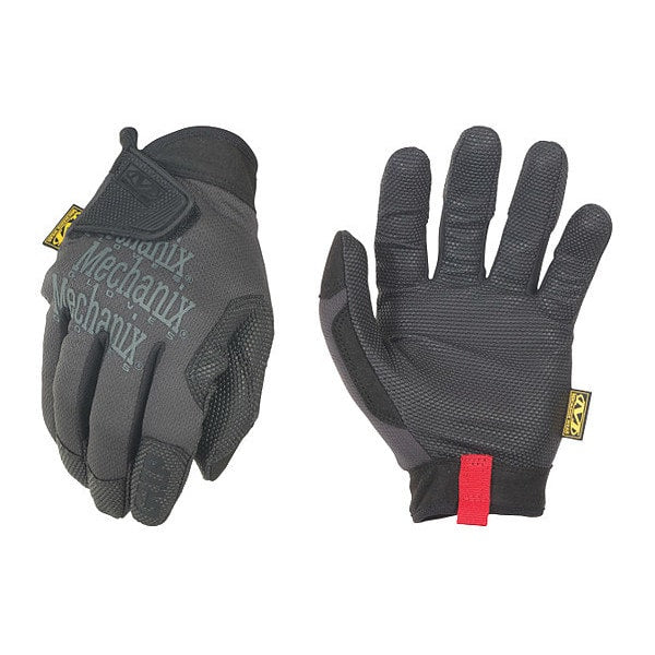 Mechanics Gloves, L, Black, Synthetic Leather, Polyester, Spandex