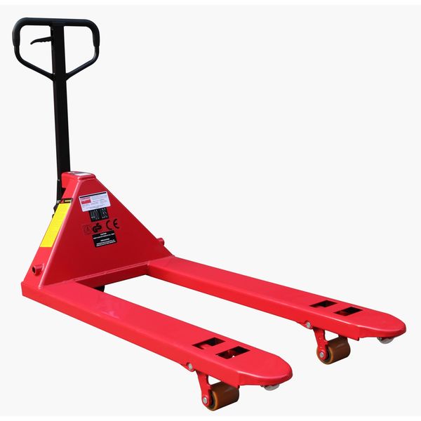 Pallet Jack, 4400 lb., Quiet, Steel, Red