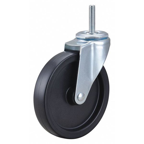 Swivel Stem Caster, Polyolfn, 5 in, 150 lb.