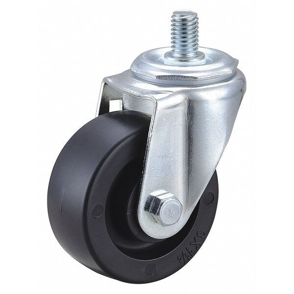 Swivel Stem Caster, Polyolfn, 3 in, 210 lb.