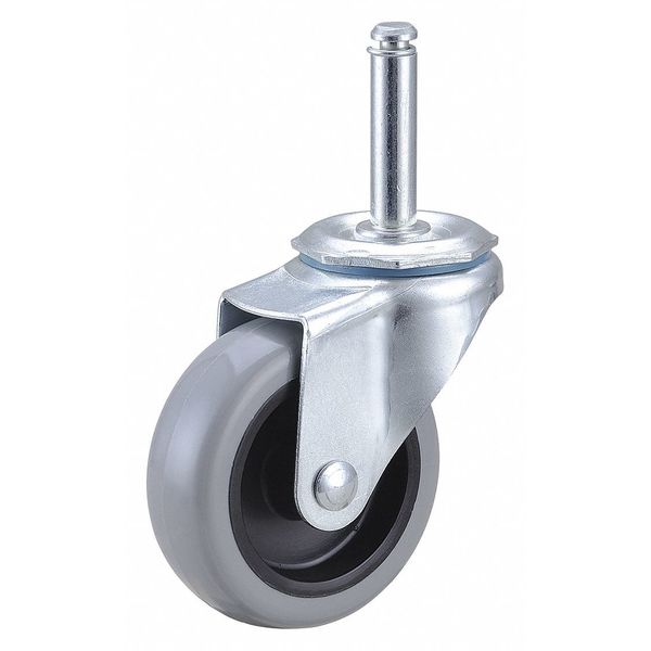 Swivel Stem Caster, Polyurthn, 3 in, 125 lb