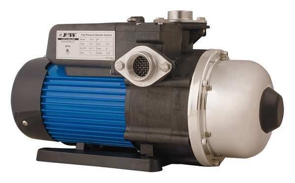 Booster Pump System, 1 hp, 115V AC, 1 Phase, 1 in NPT Inlet Size, 3 Stage, 120 psi Max Pressure