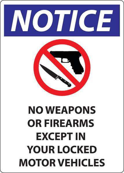 Wisconsin Concealed Carry Sign, 14 in Height, 10 in Width, Plastic, Vertical Rectangle, English