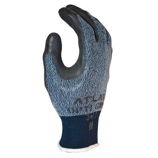 Latex Coated Gloves, Palm Coverage, Black/Blue, M, PR