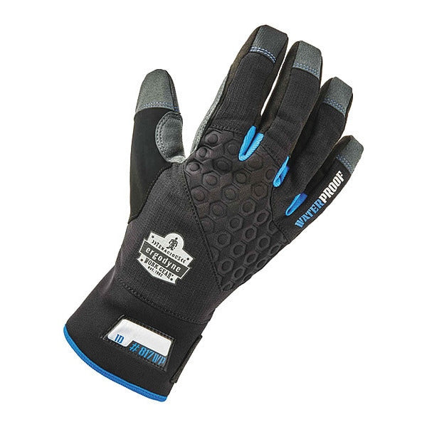 Utlty Gloves, Thrml Wtrprf, Blk, S, PR, Black, Reinforced