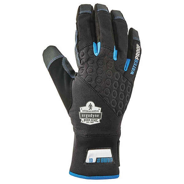 Utlty Gloves, Perf Thrml Wtrprf, Blk, XL, PR, XL Black