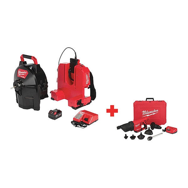 100 ft Cordless Drain Cleaning Machine, 18V