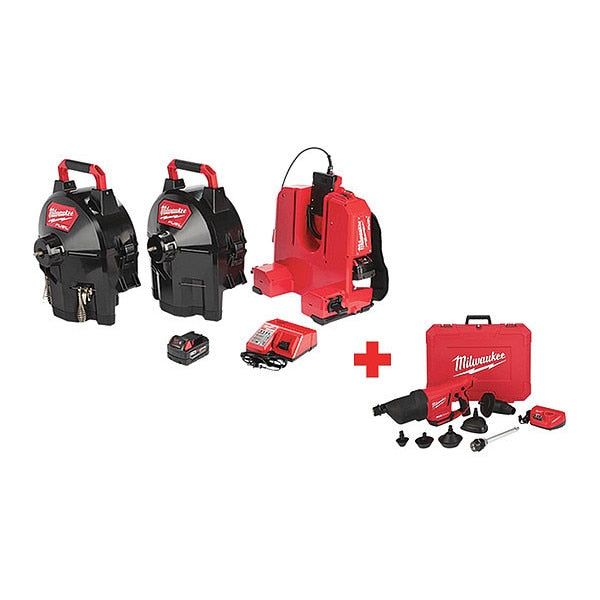 100 ft Cordless Drain Cleaning Machine, 18V