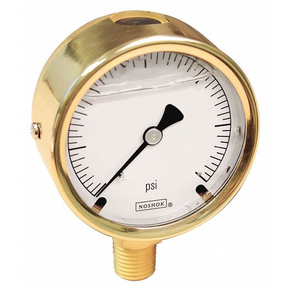 Brass Case Pressure Gauge, 2000 psi, NIST