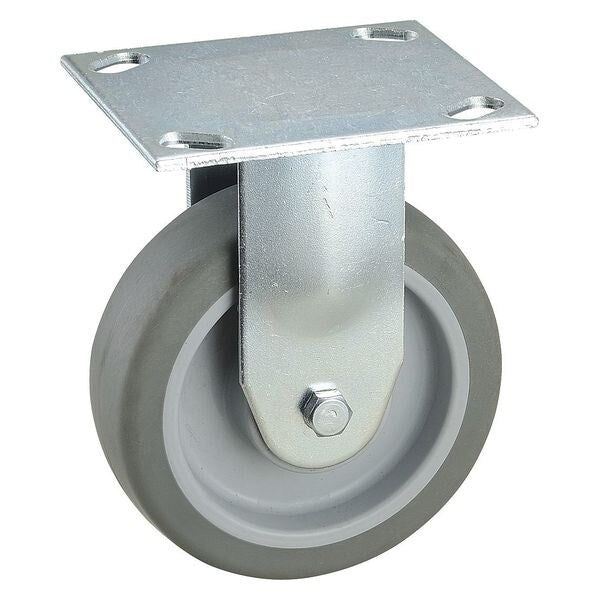 Rigid NSF-Listed Plate Caster, TPR, 5 in., 300 lb.