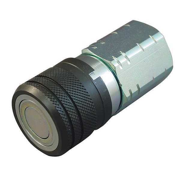 Hydraulic Quick Connect Hose Coupling, Steel Body, Push-to-Connect Lock, 1/2
