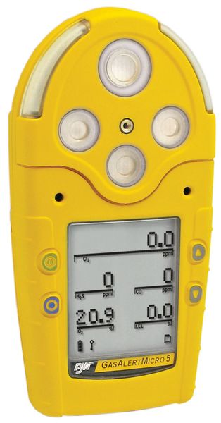 Multi-Gas Detector, 2 yr Battery Life, Yellow