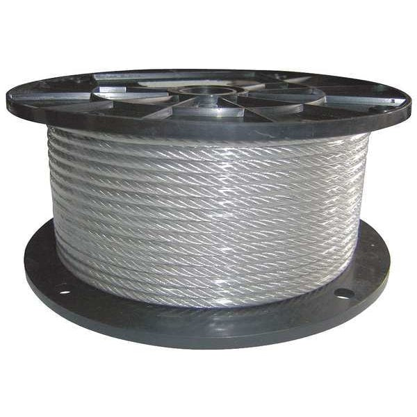 Cable, 1/8 in. dia., 500 ft., 7 x 7, Vinyl