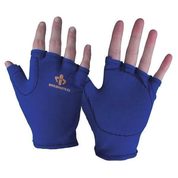 Impact Gloves, L, Bl/Yllw, Nylon, Right
