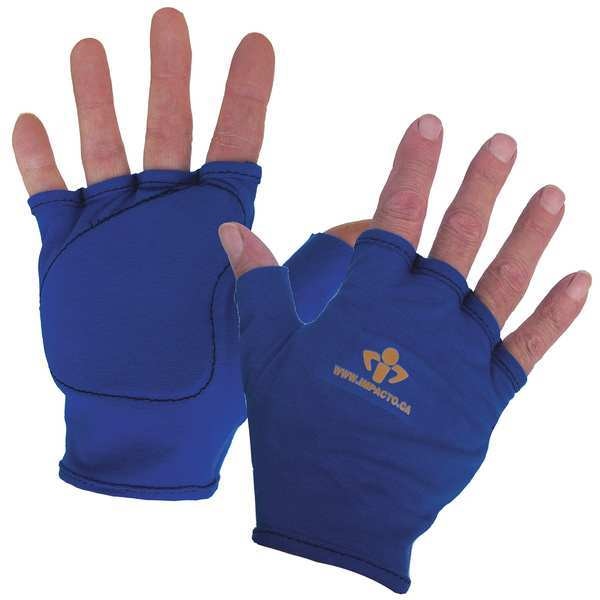 Impact Gloves, XL, Blue, Fingerless, Right