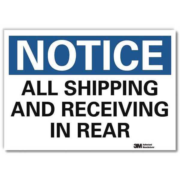 NoticeSign, ReflcSelfAdhVinyl, 14inWx10inH, U5-1055-RD_14X10