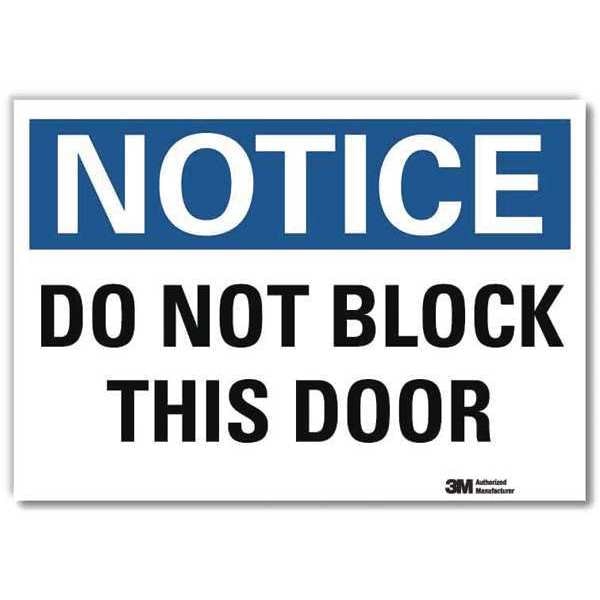 Notice Sign, 10 in H, 14 in W, Reflective Sheeting, Horizontal Rectangle, English, U5-1125-RD_14X10
