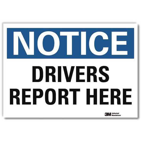 Notice Sign, 5 in H, 7 in W, Aluminum, Horizontal Rectangle, English, U5-1158-RD_7X5
