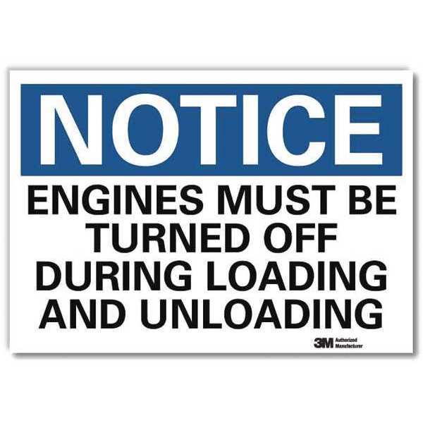 Notice Sign, 10 in H, 14 in W, Reflective Sheeting, Horizontal Rectangle, English, U5-1198-RD_14X10